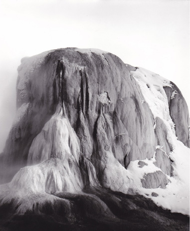 orange spring mound in winter photograph