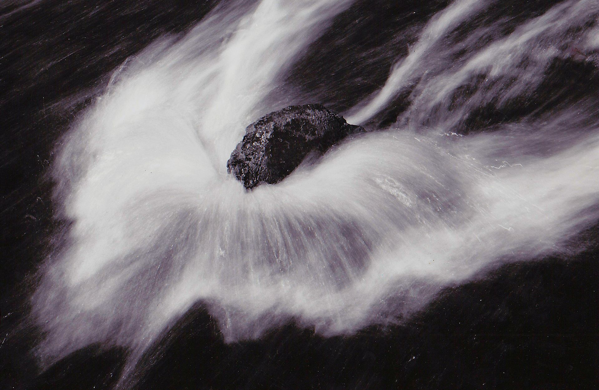 rock in gibbon river photograph